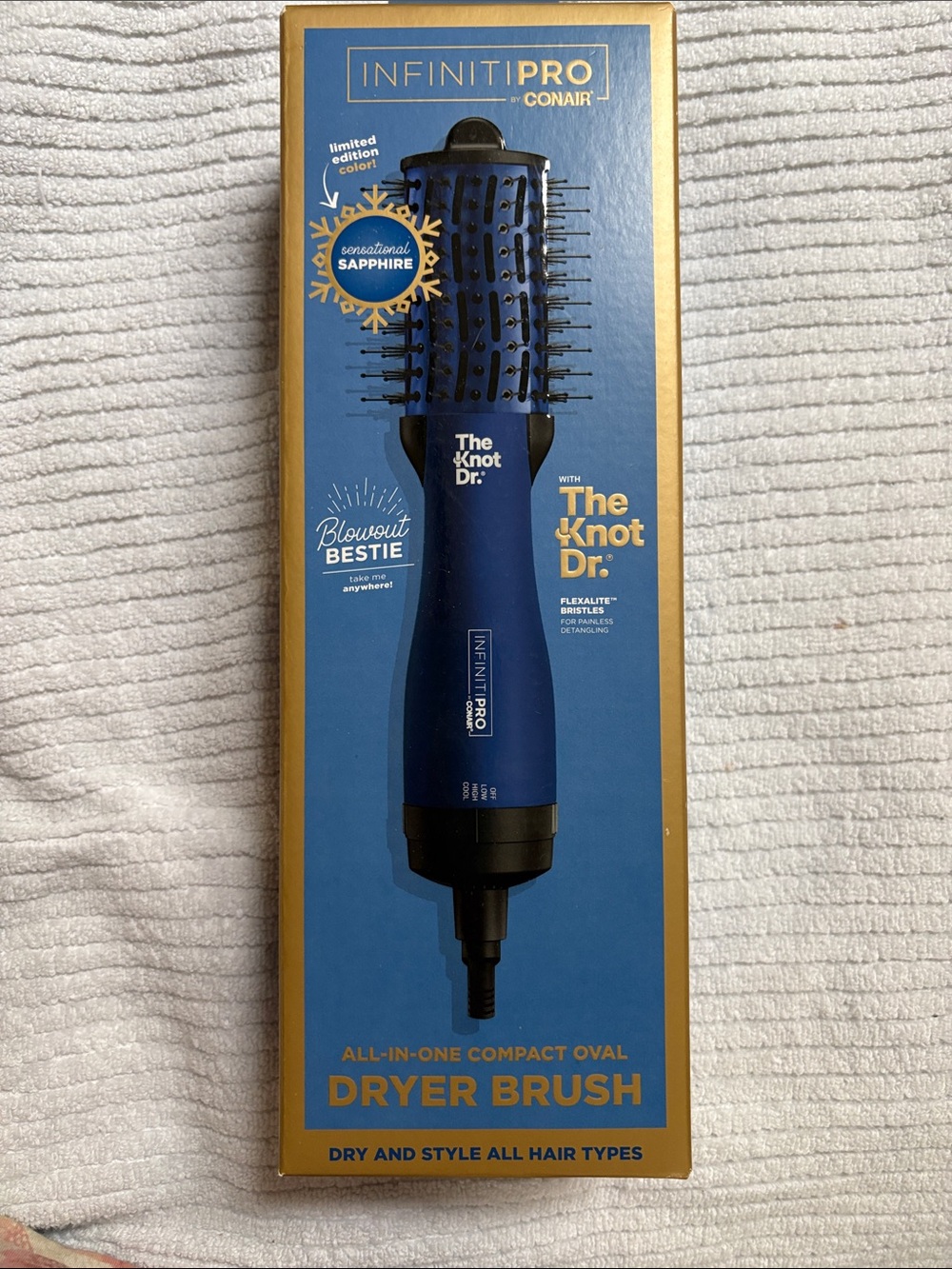 InfinitiPro by Conair Knot Dr. All-in-One Dryer Brush in Sapphire Blue